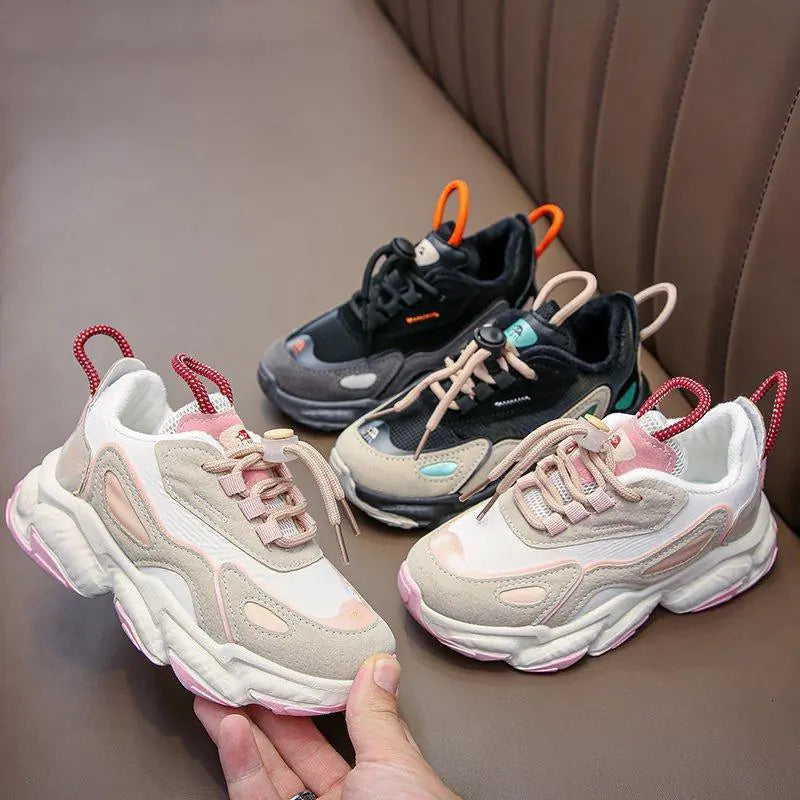 Breathable Low Top Round Toe Solid Color Daddy Shoes - Cindy's Shop