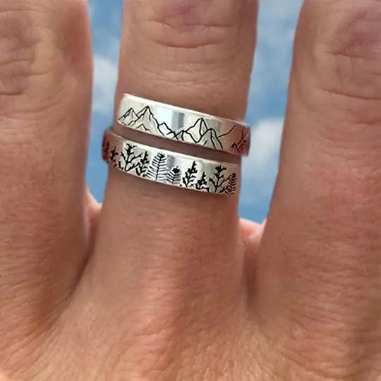 Alpine and Cedar Open Ring for Forest Lovers - Cindy's Shop