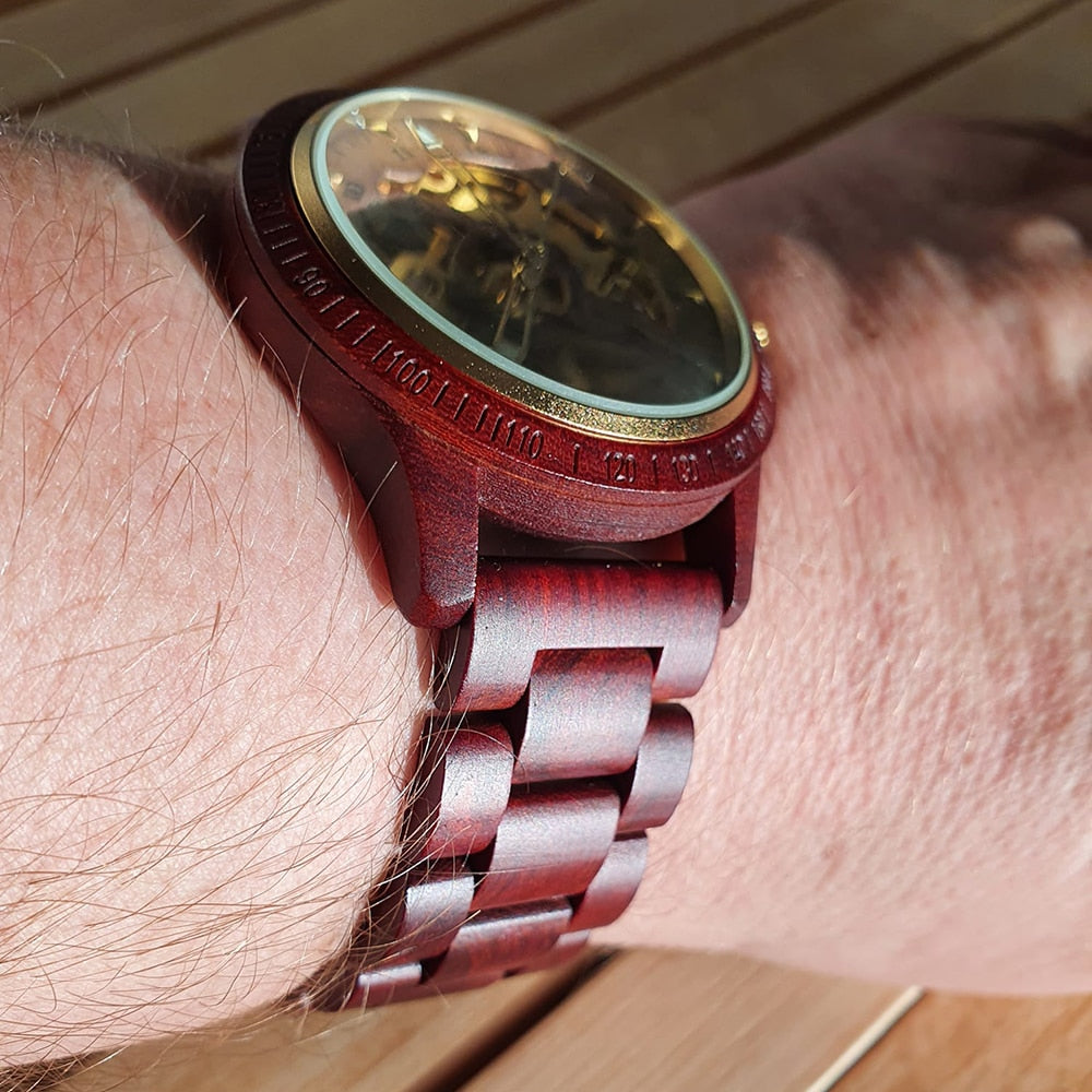 Classic Wooden Men's Mechanical Watch - Cindy's Shop