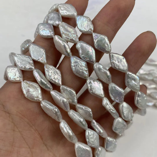 Natural Freshwater Diamond-Shaped Pearl Beads - Cindy's Shop