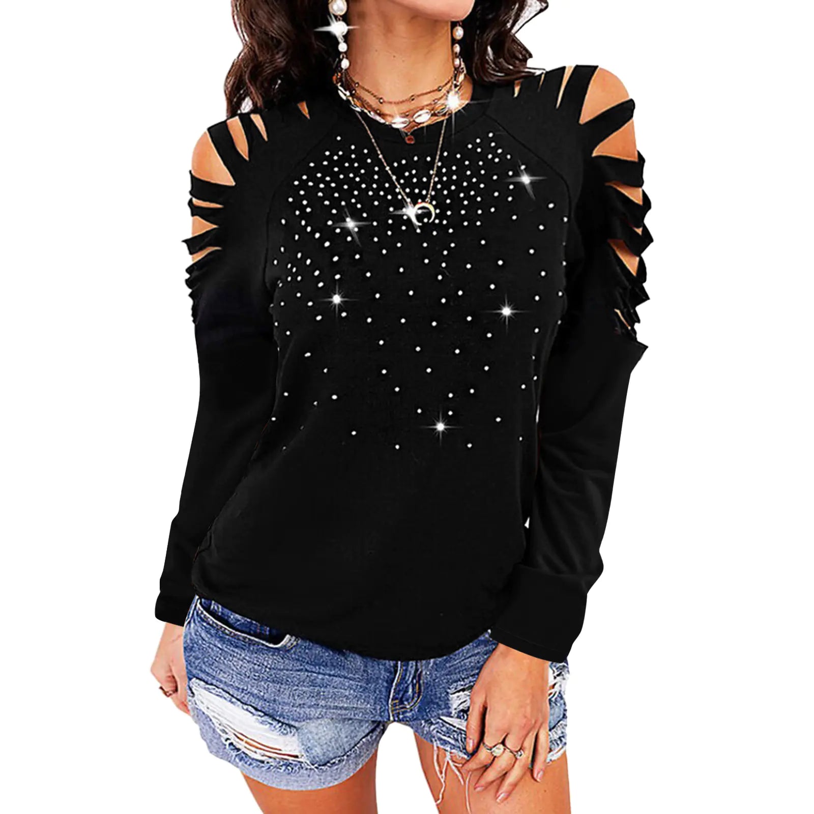 2018 Spring Summer Popular Short Sleeve Top with Lace - Cindy's Shop