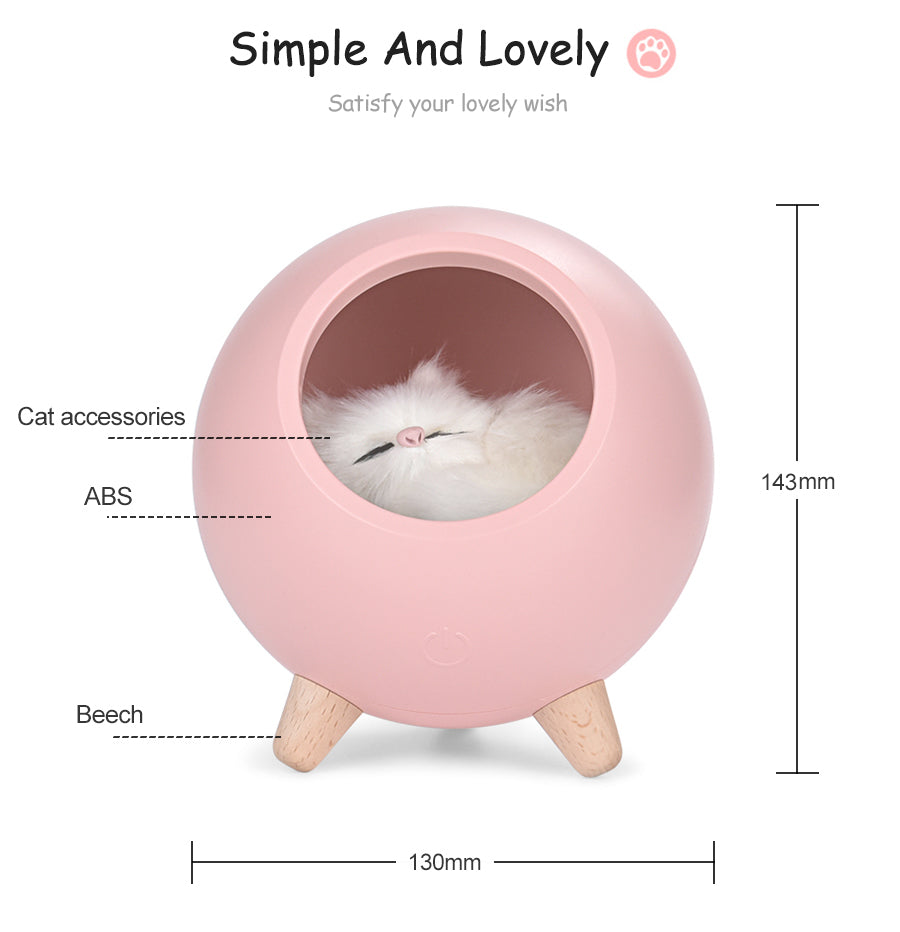 LED Cat Light USB Touch Night Llight Bionic Cat Stepless Dimming Atmosphere Night Light Room Decoration Lamp Holiday Gift - Cindy's Shop