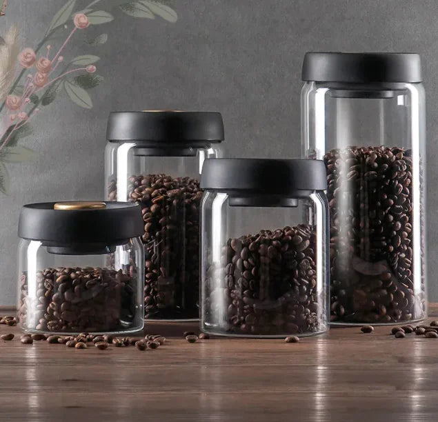 Vacuum Sealed Glass Storage Jar Set - Cindy's Shop