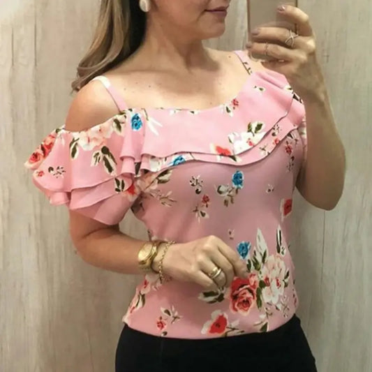 Women's Off-Shoulder Floral Print Cami Top (4 Colors) - Cindy's Shop