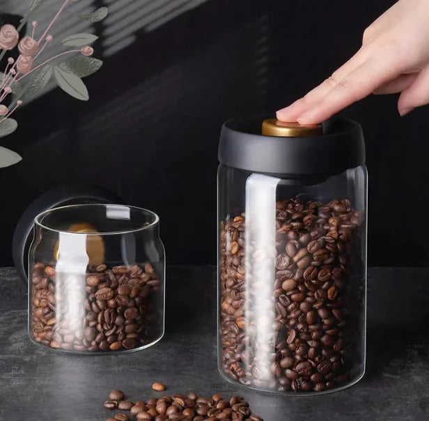 Vacuum Sealed Glass Storage Jar Set - Cindy's Shop