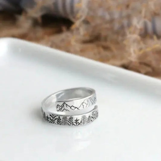 Alpine and Cedar Open Ring for Forest Lovers - Cindy's Shop