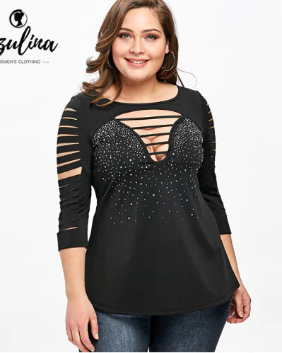 2018 Spring Summer Popular Short Sleeve Top with Lace - Cindy's Shop