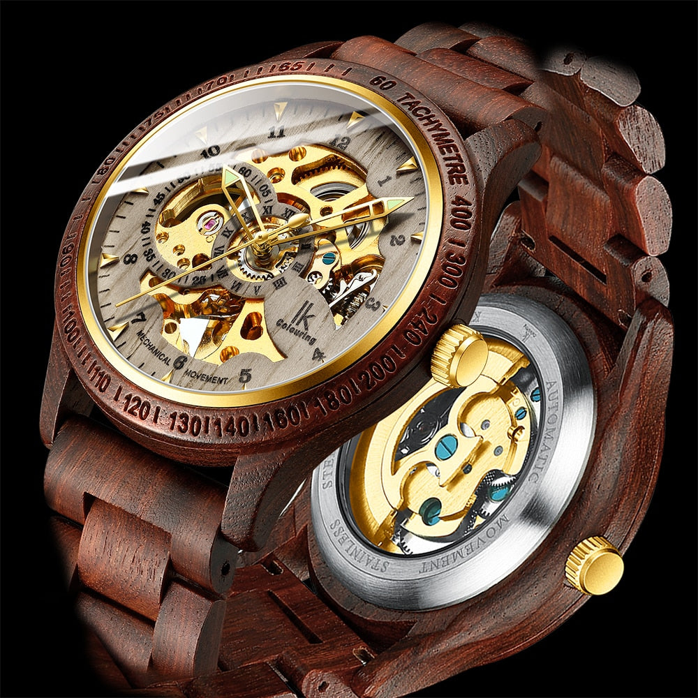 Classic Wooden Men's Mechanical Watch - Cindy's Shop
