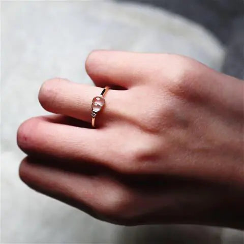 Women's Adjustable Ring with Imitation Ice Chalcedony - Cindy's Shop