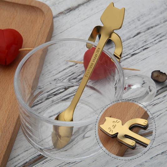 STAINLESS STEEL CAT TEASPOONS - Cindy's Shop